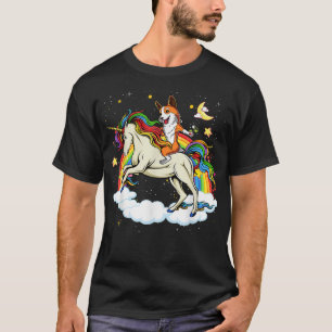 Funny Corgi Hunde Reiten Einhorn und Regenbogen Bo T-Shirt