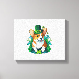 Funny Corgi Lover Kleeblatt Happy St Patricks Day Leinwanddruck