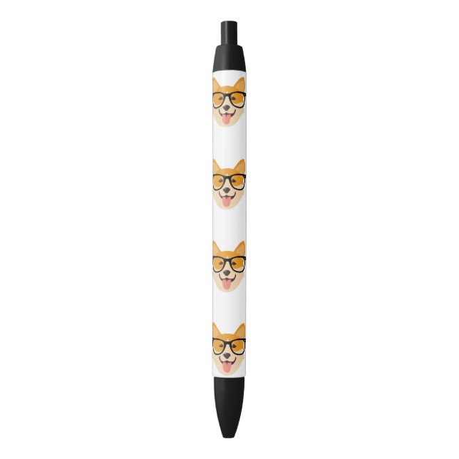 Funny Corgi mit Brille Kugelschreiber (Vorderseite Vertikal)