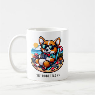Funny Corgi Poker Player Personalisiert Kaffeetasse