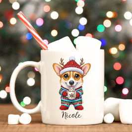 Funny Corgi Reindeer Weihnachts-Tasse Kaffeetasse