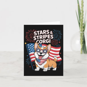 Funny Corgi Team American Patriotic Amerikanische  Karte