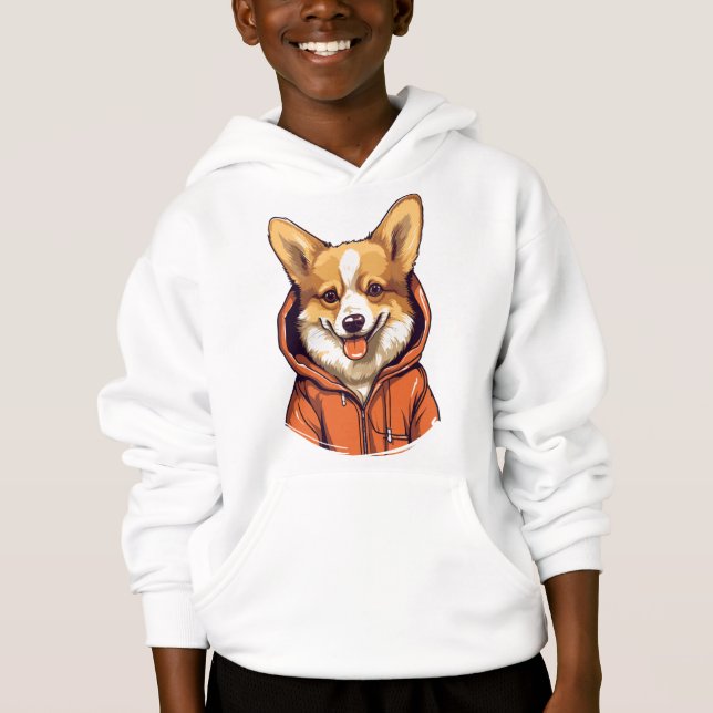 Funny Corgi Wearing Hoodie (Vorderseite)