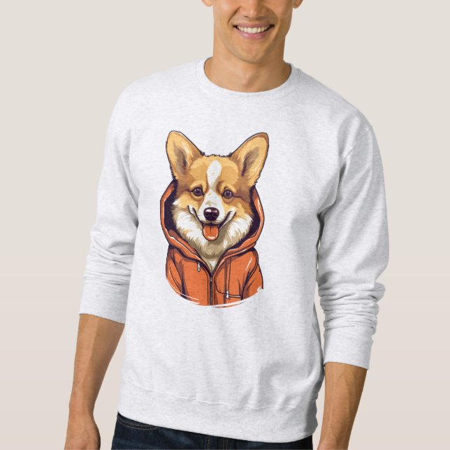 Funny Corgi Wearing Hoodie (Vorderseite)