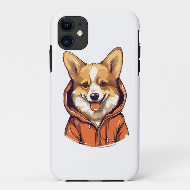 Funny Corgi Wearing Hoodie Case-Mate iPhone Hülle (Rückseite)