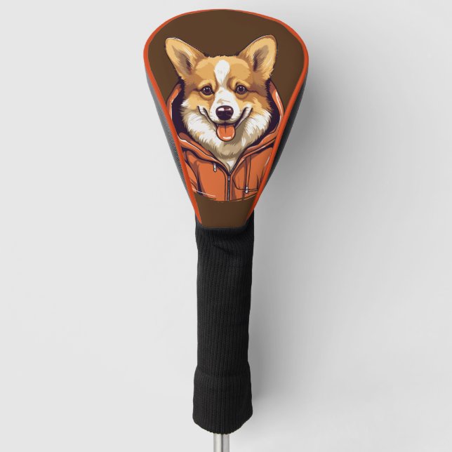 Funny Corgi Wearing Hoodie Golf Headcover (Vorderseite)