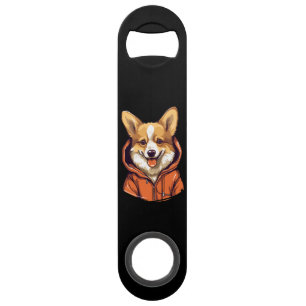 Funny Corgi Wearing Hoodie Speed Flaschenöffner
