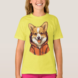 Funny Corgi Wearing Hoodie T-Shirt