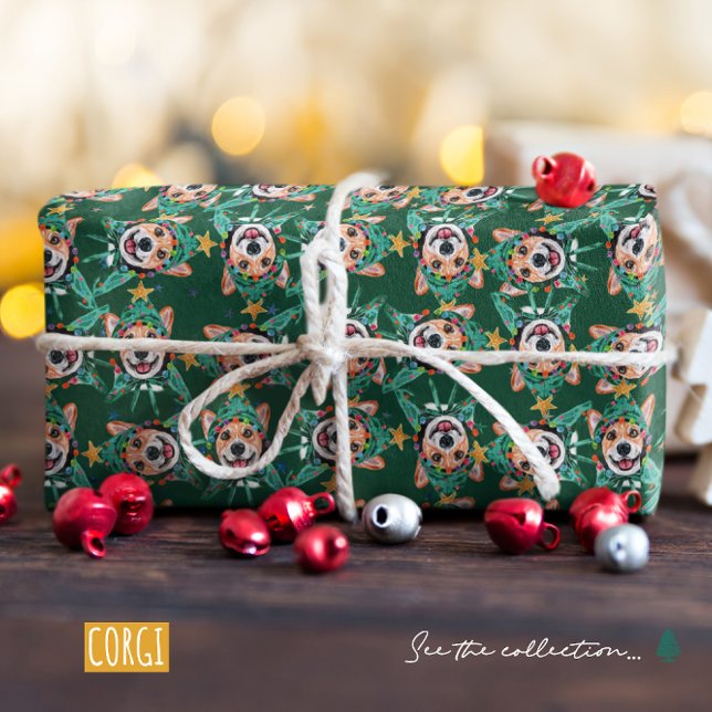 Funny Corgi Weihnachtsmuster Geschenkpapier (Von Creator hochgeladen)