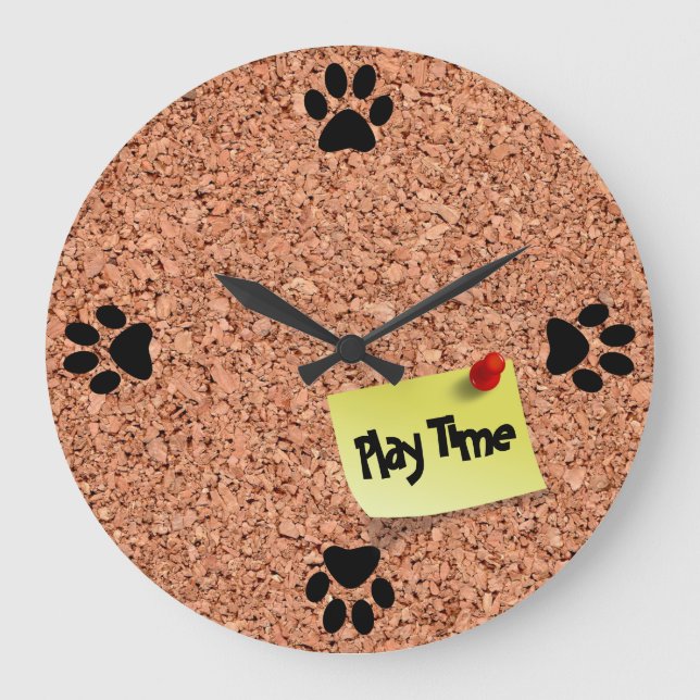 FUNNY Cork Board mit benutzerdefinierbarem Text au Große Wanduhr (Vorderseite)