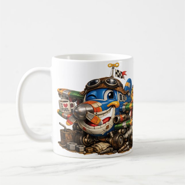 Funny Corky Airplane Kaffeetasse (Links)