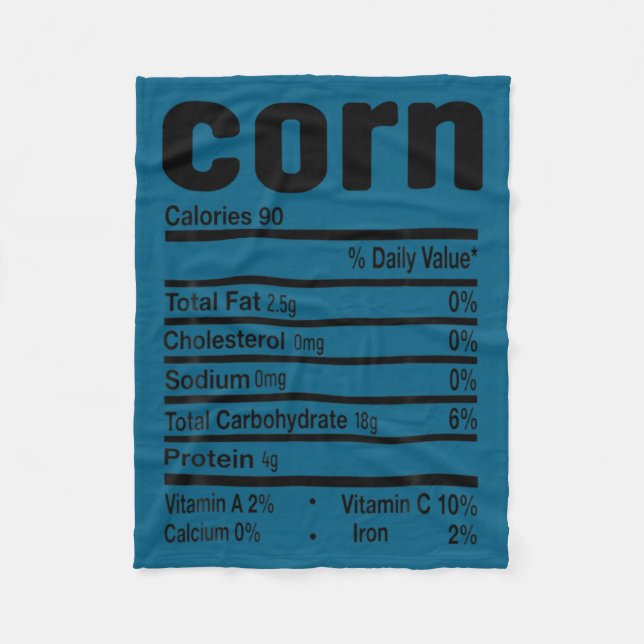 Funny Corn Nutrition Thanksgiving Costume  Fleecedecke (Vorderseite)