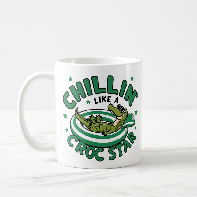 Funny Corocdile Cartoon Croc Sommer Kaffeetasse (Links)