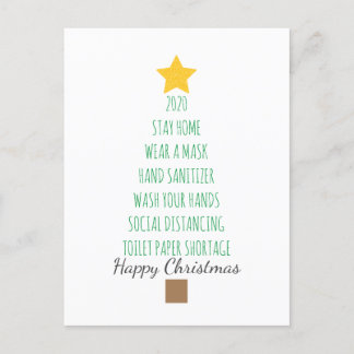 Funny Coronavirus 2020 Christmas Tree Feiertagspostkarte