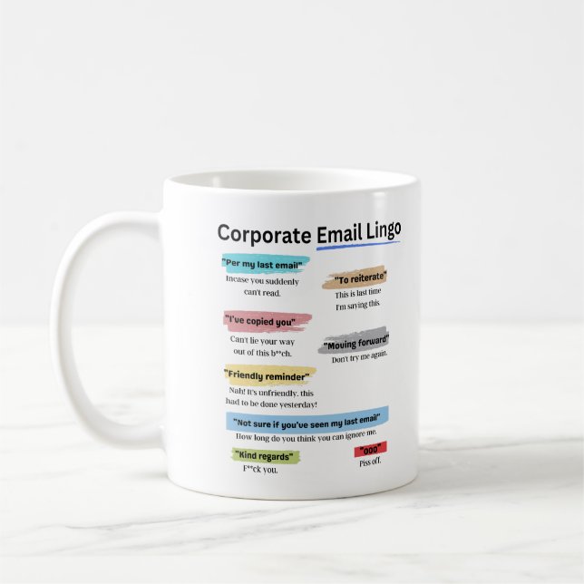 Funny Corporate E-Mail-Zeitschrift Kaffeetasse (Links)