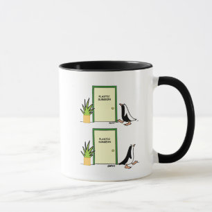 Funny Cosmetic Plastic Chirurg Pinguin Cartoon Tasse