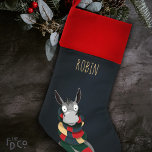 Funny Cosy Niedlich Festivals Winter Donkey | Dunk Weihnachtsstrumpf<br><div class="desc">Der Fru Duck Co bringt Ihnen diesen niedlichen und gemütlichen Winterdonkey in einer gestohlenen Cartoon-Illustration mit einem eleganten dunkelblauen Hintergrund. Handgezeichnete lustige Cartoon-Illustration, um ein wenig lustigen Fru um das Haus hinzuzufügen. Funny! Feierlich! Spaß! Passen Sie es an! Personalisiere es! Gib es! Behalt es für dich! Fügen Sie ihm einen...</div>