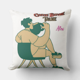 Funny Couch Pillows for Coffee Addicts (AI) Kissen