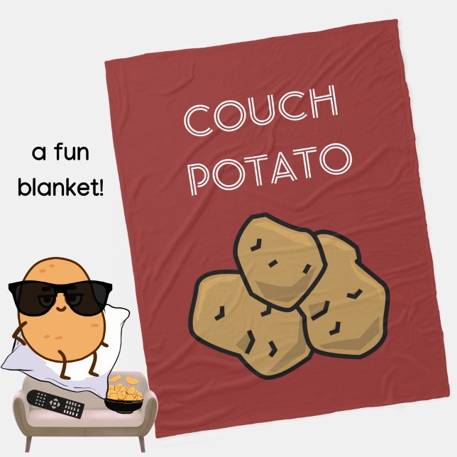 Funny "Couch Potato" Binge Watching Introvertierte Fleecedecke (A fun blanket for the lovable couch potato in your life. Terra cotta. Choice of colors available. )