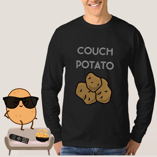 Funny "Couch Potato" Binge Watching T - Shirt (This funny t-shirt is for the lovable couch potato in your life! Black. Choice of colors available. )
