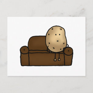 Funny Couch Potato Cartoon Design Postkarte