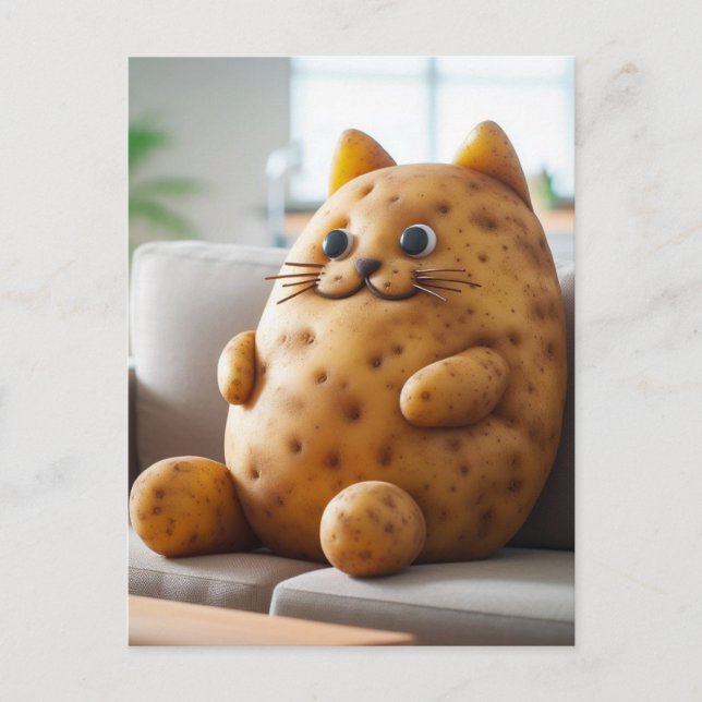 Funny Couch Potato Cat Postkarte (Vorderseite)