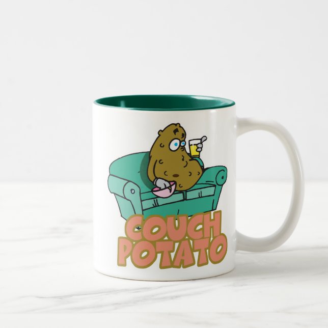 Funny Couch Potato Zweifarbige Tasse (Rechts)