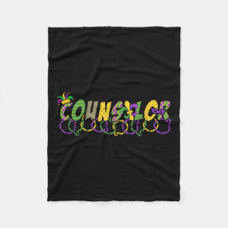 Funny Counselor Mardi Shirt Festival Moon and Star Fleecedecke