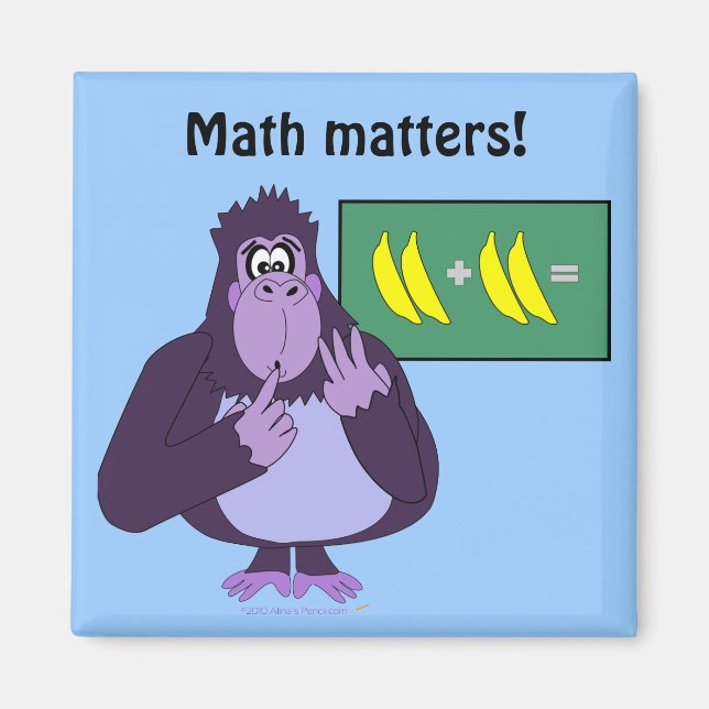 Funny Counting Gorilla Math Custom Magnet (Vorne)