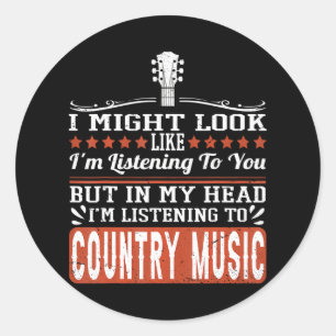 Funny Country Music Lover Western Country Music Runder Aufkleber