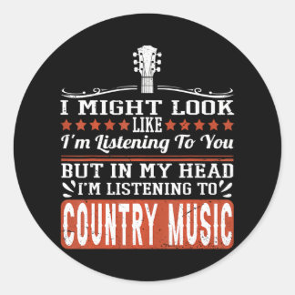 Funny Country Music Lover Western Country Music Runder Aufkleber