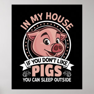 Funny Country Pig Liebhaber Poster