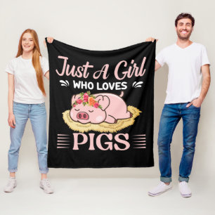 Funny Country Pig liebt Fleece Blanket