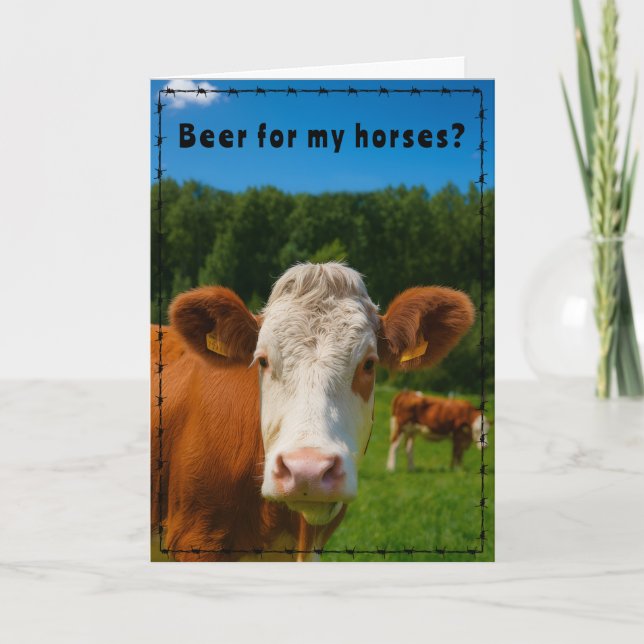 Funny Country Western Cow Ranch and Farm Style   Karte (Vorderseite)