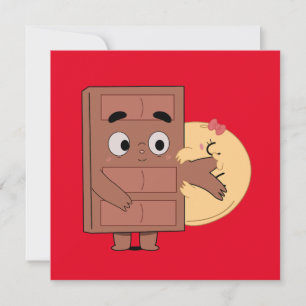 Funny Couple Liebe Pancake Eating Choco Einladung