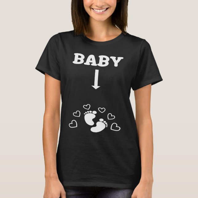 Funny Couple Matching Pregnancy Baby Announcement  T-Shirt (Vorderseite)