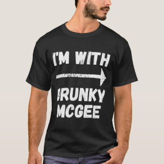 Funny Couple St Patricks Day Im with Drunky Mcgee T-Shirt
