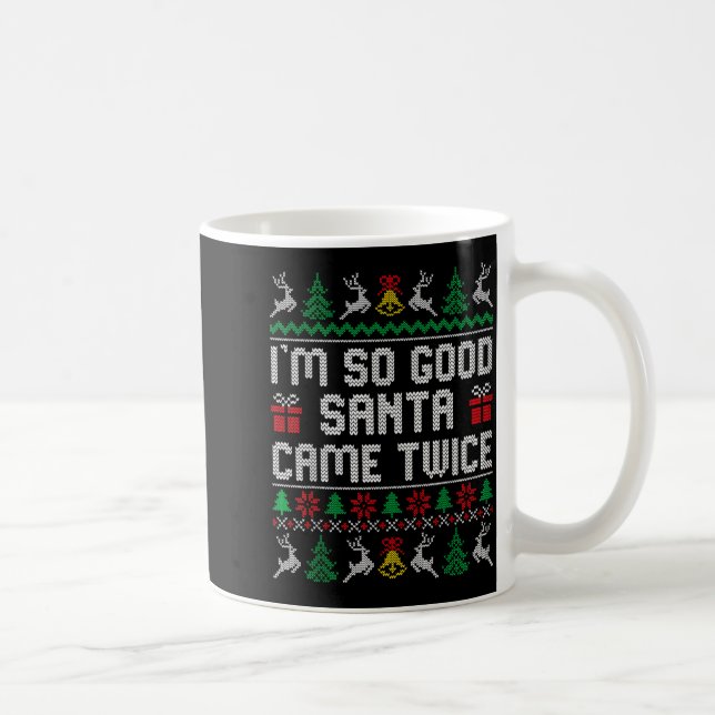 Funny Couple Ugly Christmas Sweater For Men Women  Kaffeetasse (Rechts)