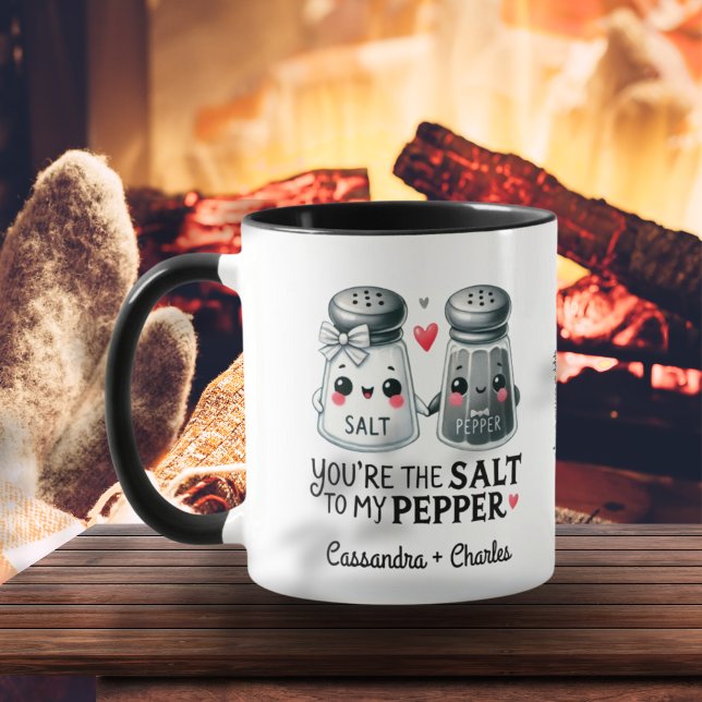 Funny Couples Geschenk "Salz to My Pepper" Maßgesc Tasse (Funny Couples Gift "Salt to My Pepper" Customized Mug)