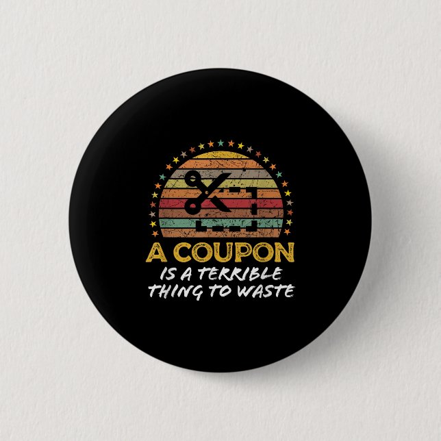 Funny Couponing, Coupon Clipper Money Sparquote Button (Vorderseite)
