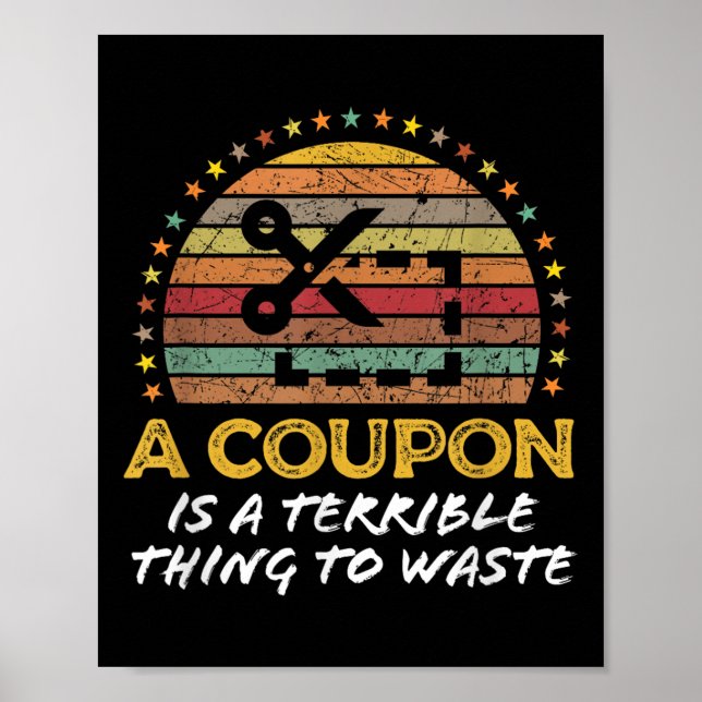 Funny Couponing, Coupon Clipper Money Sparquote Poster (Vorne)