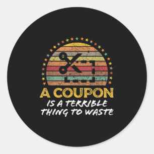Funny Couponing, Coupon Clipper Money Sparquote Runder Aufkleber