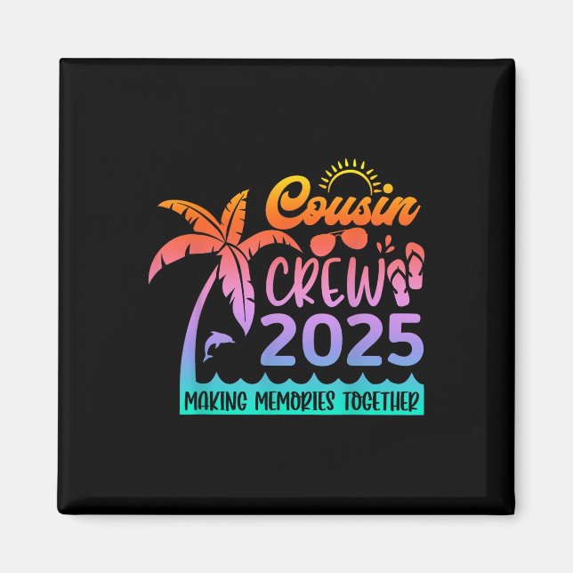 Funny Cousin Crew 2025 Summer Group Memorie machen Magnet (Vorne)