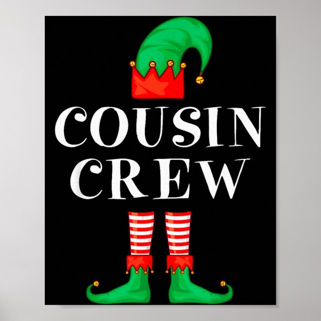 Funny Cousin Crew Elf Christmas Elf Cousin Sweater Poster (Vorne)