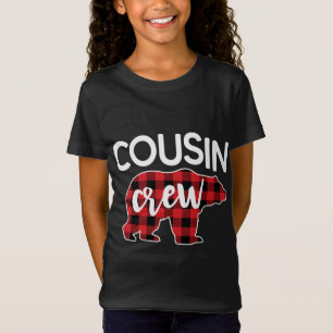 Funny Cousin Crew Roter Karierter Bär Matching Chr T-Shirt