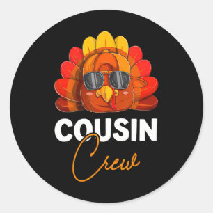 Funny Cousin Crew Türkei Erntedank Familie Runder Aufkleber