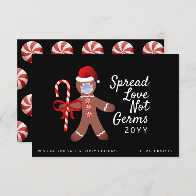 Funny Covid Christmas Gingerbread Mann Gruß (Vorne/Hinten)