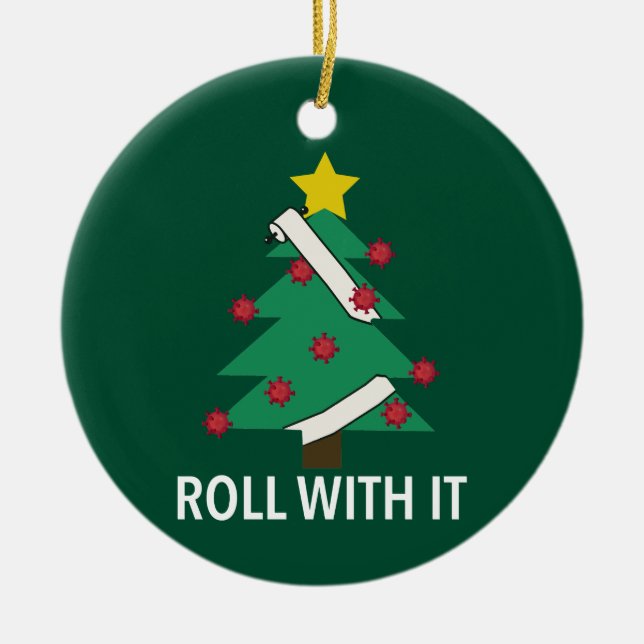 Funny Covid Christmas Tree Pun Ornament (Vorne)