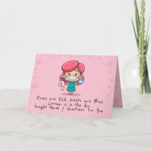 Funny COVID Valentine's Day Falted Grußkarte Karte