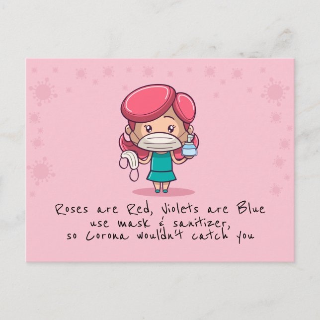 Funny COVID Valentine's Day PostCard Postkarte (Vorderseite)